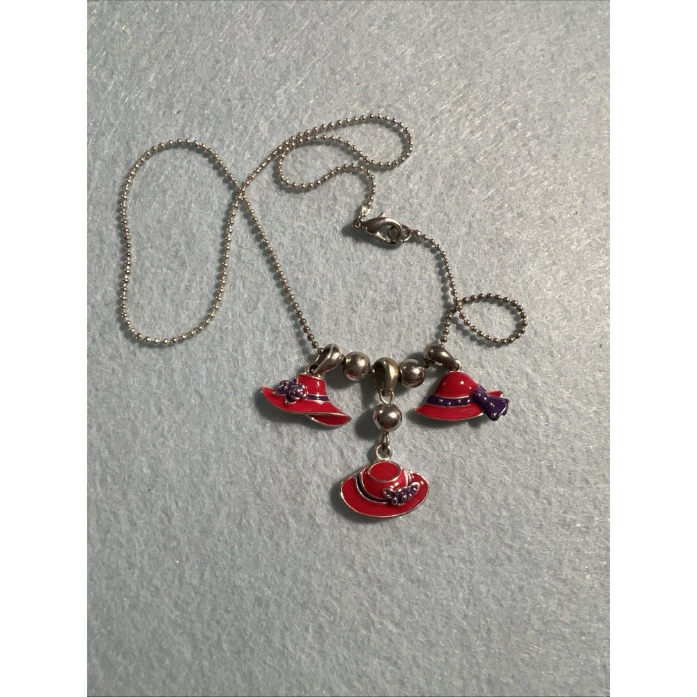 Red Hat Society Ladies Necklace lot‎ Charms Dangle Red/Purple - Picture 2 of 5